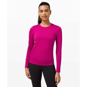 Lululemon Swiftly Breathe Long Sleeve Fetching Lines Ripened Rasberry Size 6